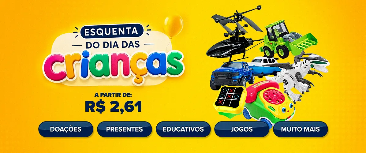 Esquenta dia das Crian&ccedil;as | Doa&ccedil;&otilde;es, Presentes, Brinquedos Educativos, Jogos e Muito Mais