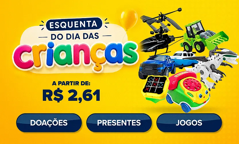 Esquenta dia das Crian&ccedil;as | Doa&ccedil;&otilde;es, Presentes, Brinquedos Educativos, Jogos e Muito Mais