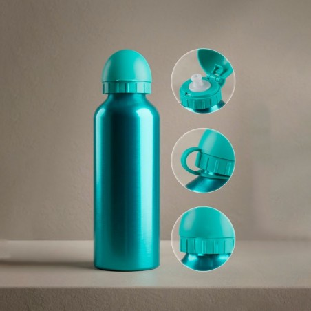 Garrafa Squeeze 500ml Em Alumínio Com Tampa E Bico 2
