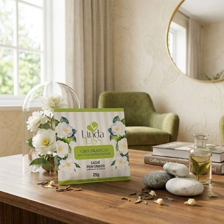 Sachê Perfumado Aromatizador De Ambientes Chá Branco 25g 2