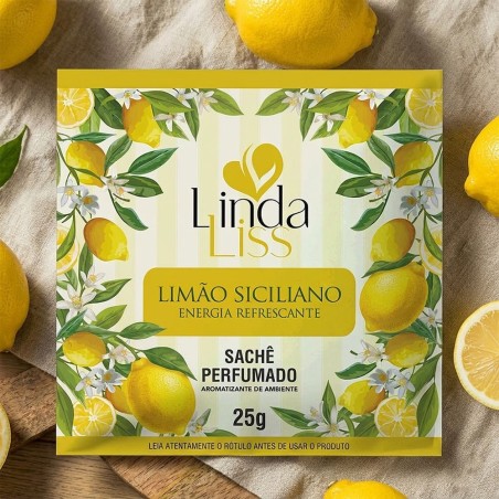 Sachê Perfumado Aromatizador De Ambientes Limão Siciliano 25g