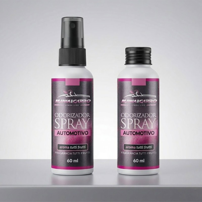 Odorizador Automotivo Em Spray 60 ml Fragrância Tutti Frutti Com Refil