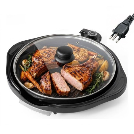 Grill Elétrico Gourmet Redondo Sem Fumaça 127 V Com Termostato