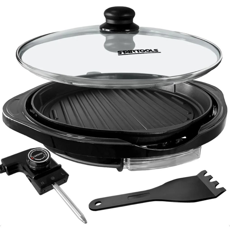 Grill Elétrico Gourmet Redondo Sem Fumaça 127 V Com Termostato