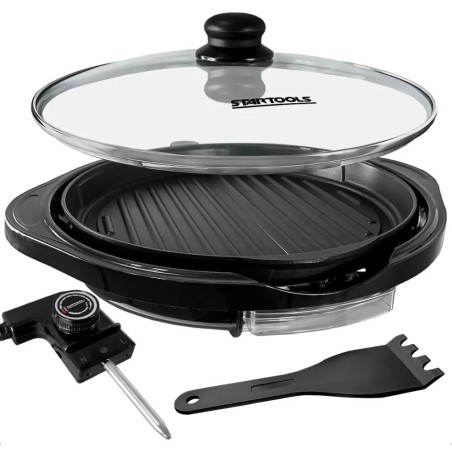 Grill Elétrico Gourmet Redondo Sem Fumaça 127 V Com Termostato