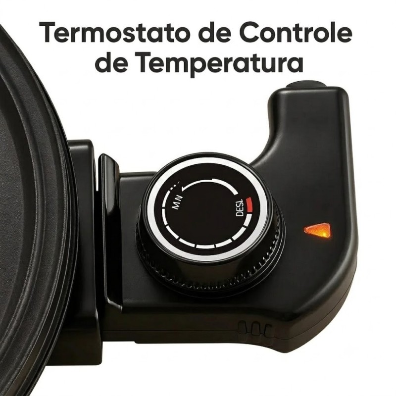 Grill Elétrico Gourmet Redondo Sem Fumaça 127 V Com Termostato