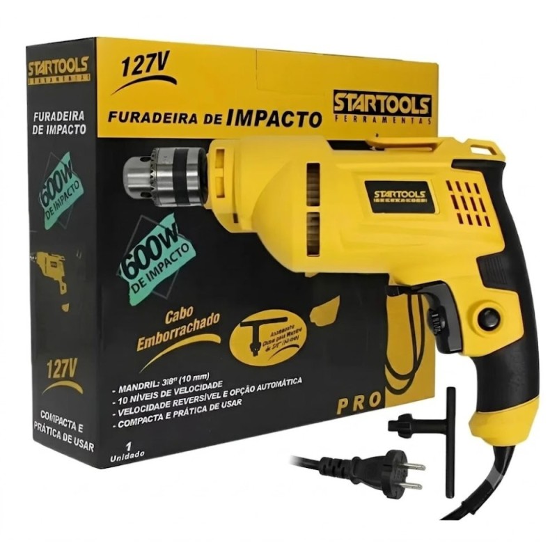 Furadeira De Impacto 127 V Potente 600W Multiuso Startools