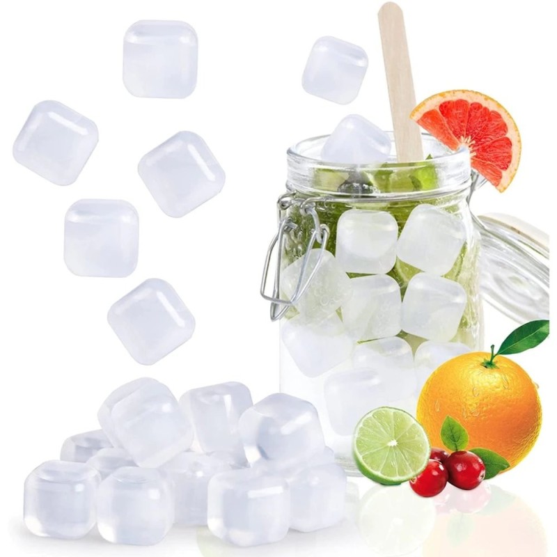 Cubos de Gelo Artificial Ecológico Transparente Reutilizável 10 Peças