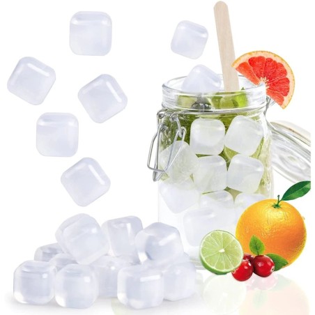 Cubos de Gelo Artificial Ecológico Transparente Reutilizável 10 Peças
