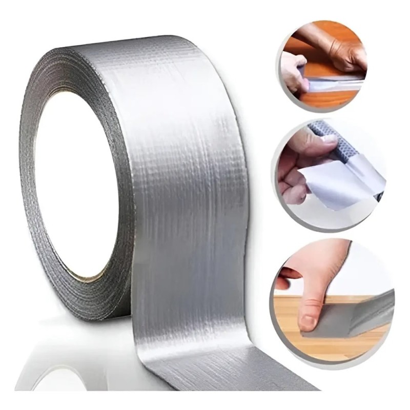 Fita Adesiva Prata Silver Tape Multiuso Resistênte 75mm 10 Metros