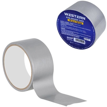 Fita Adesiva Prata Silver Tape Multiuso Resistênte 75mm 10 Metros