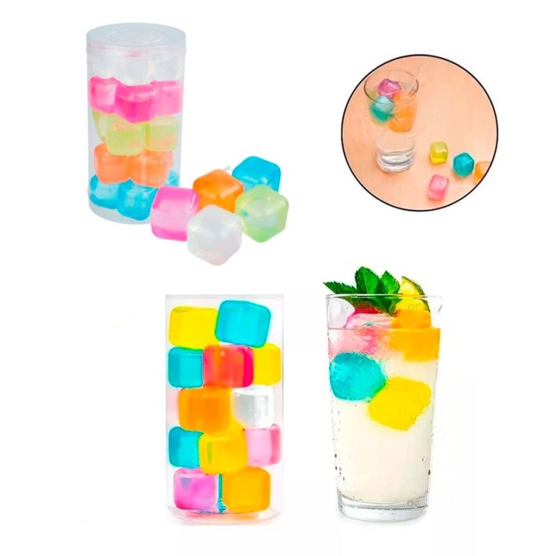 Cubos de Gelo Artificial Ecológico Coloridos  Reutilizáveis 20 Peças