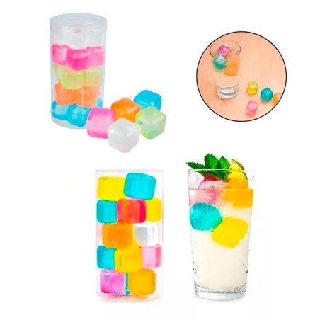 Cubos de Gelo Artificial Ecológico Coloridos  Reutilizáveis 20 Peças