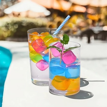 Cubos de Gelo Artificial Ecológico Coloridos  Reutilizáveis 20 Peças
