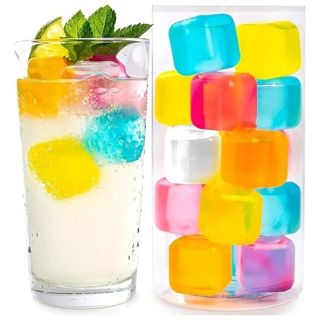 Cubos de Gelo Artificial Ecológico Coloridos  Reutilizáveis 20 Peças