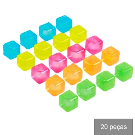 Cubos de Gelo Artificial Ecológico Coloridos  Reutilizáveis 20 Peças