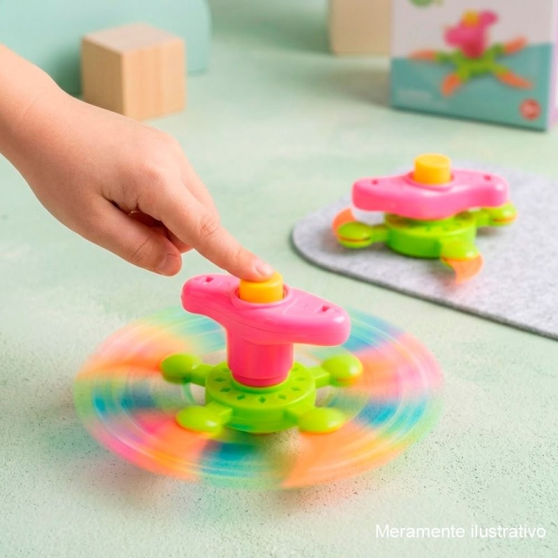 Brinquedo Pião Com Lançador Colorido Infantil Estrelado